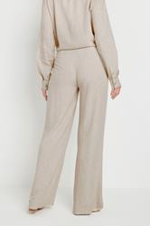 LTS Tall Stone Brown Linen Pleated Wide Leg Trousers | Long Tall Sally 4