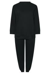 YOURS Plus Size Black Jogger Set | Yours Clothing 5