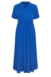 M&Co Cobalt Blue Tiered Tie Waist Midi Dress