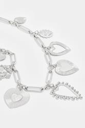 Silver Tone Heart Statement Necklace | Yours Clothing 2
