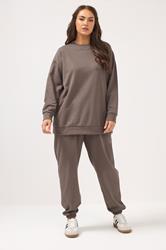 YOURS Plus Size Chocolate Brown Sweatshirt | Yours Clothing 3