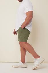 BadRhino Big & Tall 2 PACK Black & Khaki Green Stretch Chino Shorts | BadRhino 6