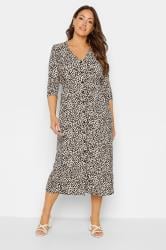 M&Co Beige Brown Leopard Print Button Through Midaxi Dress | M&Co