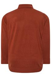 BadRhino Big & Tall Burnt Red Cable Knit Polo Shirt | BadRhino 6