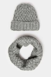 BadRhino Grey Knitted Snood & Beanie Set | BadRhino 1