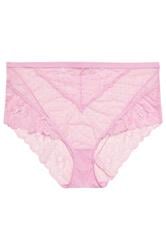 YOURS Curve Pink Floral Lace Brazilian Briefs