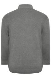 BadRhino Big & Tall Grey Milano Quarter Zip Knitted Jumper | BadRhino 4