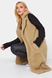 PixieGirl Brown Teddy Longline Gilet | PixieGirl  2