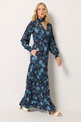 LTS Tall Women's Navy Blue Floral Maxi Dress | Long Tall Sally 1