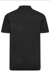 BadRhino Big & Tall Black Knitted Short Sleeve Polo Shirt | BadRhino 4