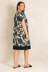 EVANS Plus Size Black Floral Shift Dress | Evans 2