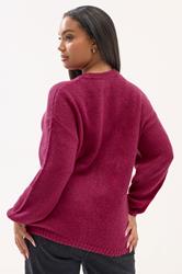 YOURS Plus Size Dark Pink Soft Touch Knitted Jumper | Yours Clothing 2