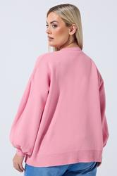 LIMITED COLLECTION Plus Size Pink Balloon Sleeve Cardigan | Yours Clothing 2