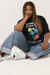 LIMITED COLLECTION Plus Size Black 'Flower Show' Graphic T-Shirt | Yours Clothing 3
