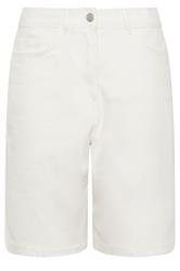 LTS Tall White Denim Bermuda Shorts