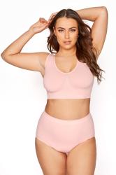 Pink Seamless Light Control High Waisted Full Briefs | Yours Clothing  3
