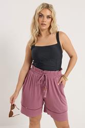 YOURS Plus Size Pink Ladder Insert Shorts | Yours Clothing 1