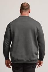 BadRhino Big & Tall Grey Premium Crew Neck Sweatshirt | BadRhino 2