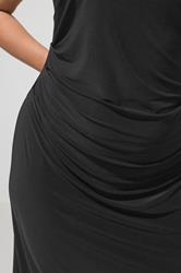 YOURS LONDON Plus Size Black Drape Maxi Dress | Yours Clothing 4