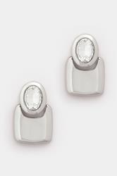 Silver Tone Diamante Drop Statement Earrings | Yours Clothing 3