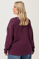 YOURS Plus Size Burgundy Red 'Stockholm' Rugby Top | Yours Clothing 4