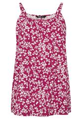 YOURS Curve Purple Ditsy Floral Vest Top