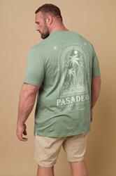 KAM Big & Tall Sage Green 'Pasadena' Reverse T-Shirt | BadRhino 1