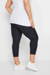 BUMP IT UP MATERNITY Plus Size Navy Blue Stretch Cropped Leggings | Yours Clothing 2