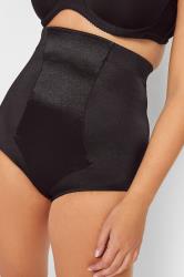  Plus Size Black Satin Control High Waisted Full Brief | Yours Clothing 2