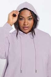 YOURS Plus Size Light Purple Pocket Front Hoodie | Yours Clothing 4