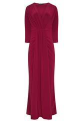 LTS Tall Berry Red Drape Wrap Maxi Dress
