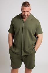 BadRhino Big & Tall Khaki Green Textured Shorts | BadRhino 1