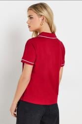 PixieGirl Petite Women's Red Contrast Trim Cotton Polo Shirt | PixieGirl 2