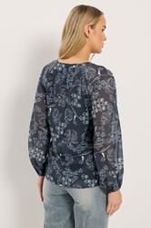 LTS Tall Navy Blue Floral Blouse | Long Tall Sally  2