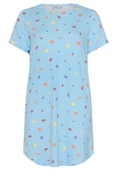 YOURS Plus Size Blue Fruit Print Soft Touch Nightdress | Yours Clothing 5
