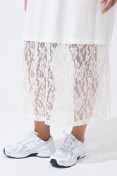 LIMITED COLLECTION Plus Size White Lace Trim Dress | Yours Clothing 4