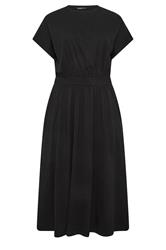 YOURS Curve Black Elasticated Waist Maxi Dress