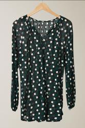 EVANS Curve Green Geometric Print Blouse