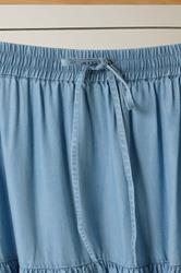 EVANS Plus Size Light Blue Lyocell Denim Tiered Skirt | Evans 7