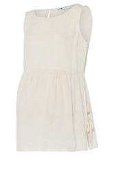 LTS Tall Women's Maternity Cream Tie Side Linen Peplum Top | Long Tall Sally 5