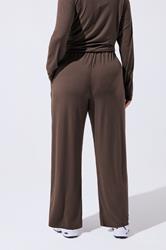 LIMITED COLLECTION Plus Size Brown Ribbed Wide Leg Trousers | Yours Clothing 4