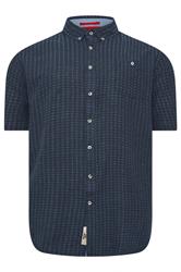 D555 Navy Blue Jacquard Linen Shirt | BadRhino 2