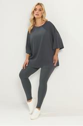 YOURS Plus Size Charcoal Grey Leggings | Yours Clothing 1