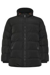 BadRhino Big & Tall Black Hooded Logo Puffer Jacket