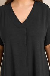 EVANS Plus Size Black Pleat Midi Dress | Evans 5