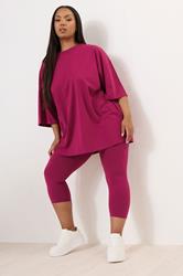 YOURS Plus Size Berry Red Oversized T-Shirt | Yours Clothing 1