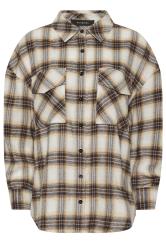 PixieGirl Petite Women's Beige Brown Check Shirt | PixieGirl 6
