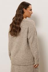 EVANS Plus Size Natural Brown Knitted V-Neck Jumper | Evans  5
