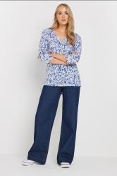 LTS Tall 2 PACK Beige Brown & Blue Cotton Henley Tops | Long Tall Sally 4