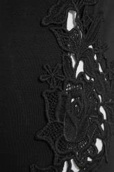 Plus Size Black Lace Cropped Leggings | Yours Clothing 5